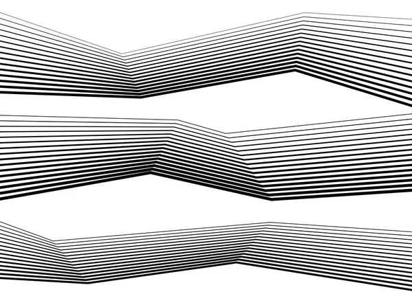 多くの平行な直線の折れ線 form25 デザイン要素を行します。 — ストックベクタ