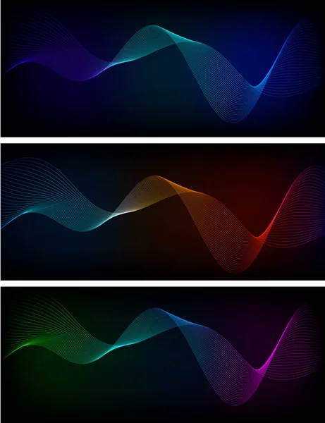 Neon gloed lichteffect Set banners background04 — Stockvector