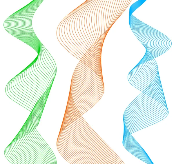 Wave Design елемент багато паралельних ліній хвилястих від01 — стоковий вектор