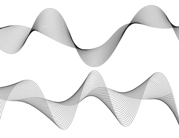 Welle Gestaltungselement viele parallele Linien wellige Formeln 23 — Stockvektor