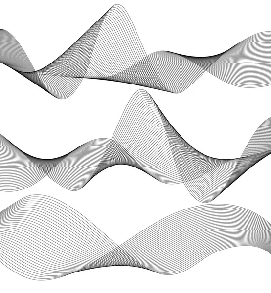 Wave Design element many parallel lines wavy form24 — Stock Vector ...