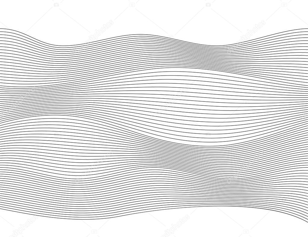 Wave Design element many parallel lines wavy form03