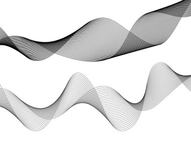Tasarım öğesi dalga birçok paralel çizgiler dalgalı form01
