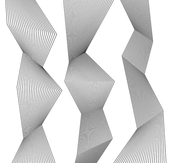Návrh prvku Piligonal mnoho paralelní linie zvlněná form03 — Stockový vektor