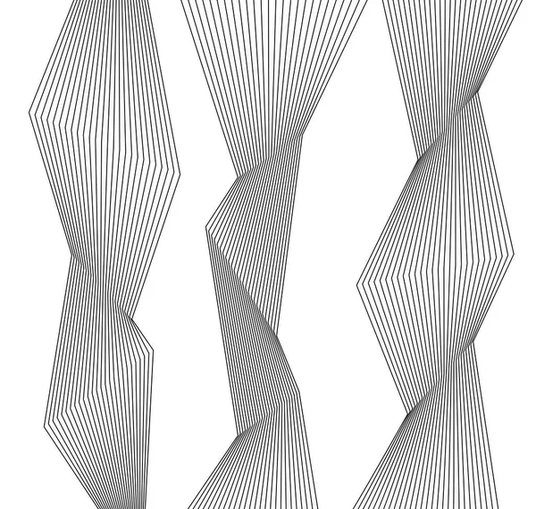 デザインの要素 Piligonal 多くの平行線波状 form04 — ストックベクタ