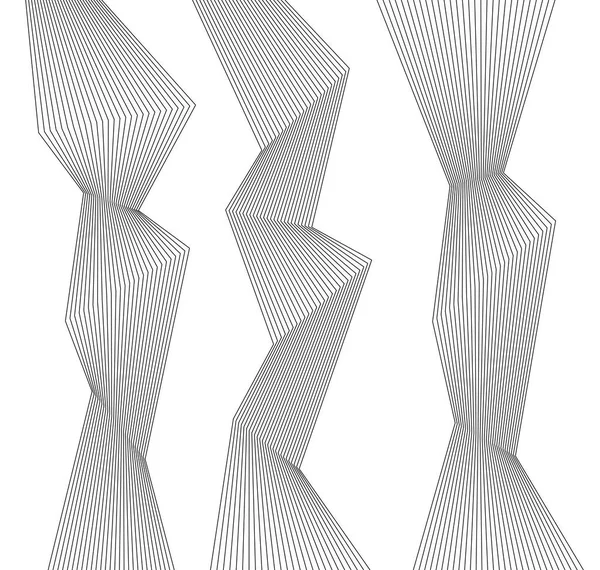 Elemento de diseño Piligonal muchas líneas paralelas forma ondulada05 — Archivo Imágenes Vectoriales