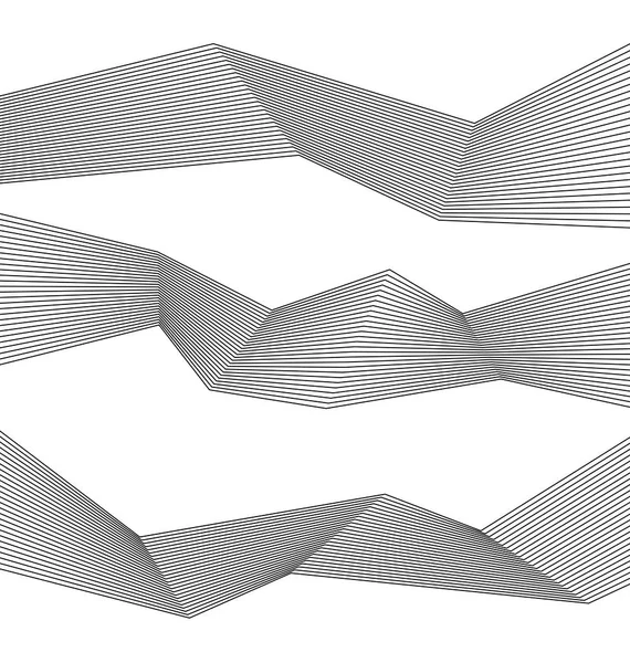 Gestaltungselement piligonal viele parallele Linien wellige Form11 — Stockvektor