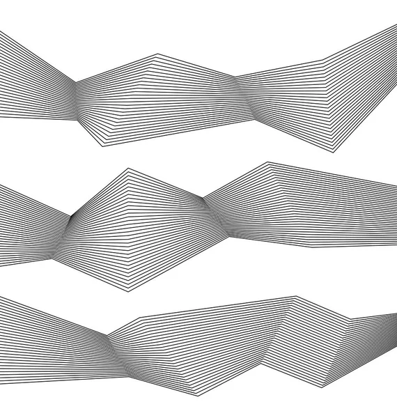 Gestaltungselement piligonal viele parallele Linien wellige Form15 — Stockvektor