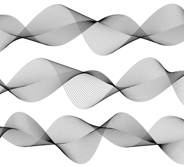 Elemento de diseño Onda muchas líneas paralelas forma ondulada02 — Vector de stock