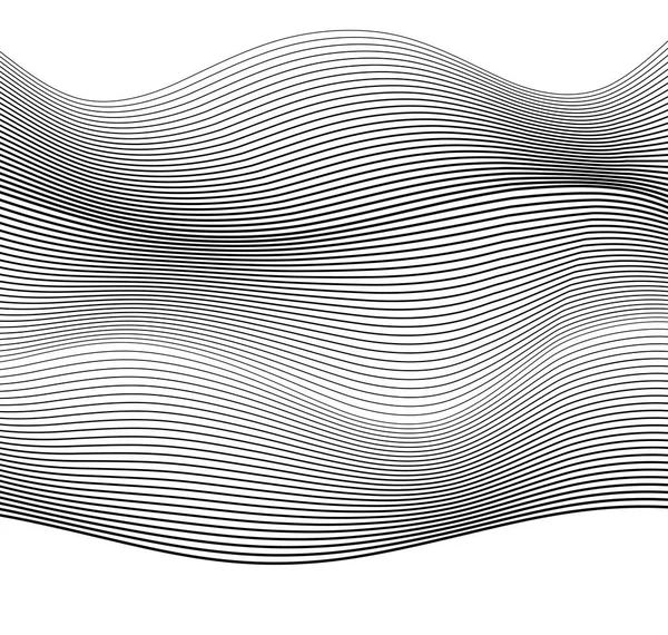 Элемент дизайна Волна много параллельных линий волнистая форма 06 — стоковый вектор