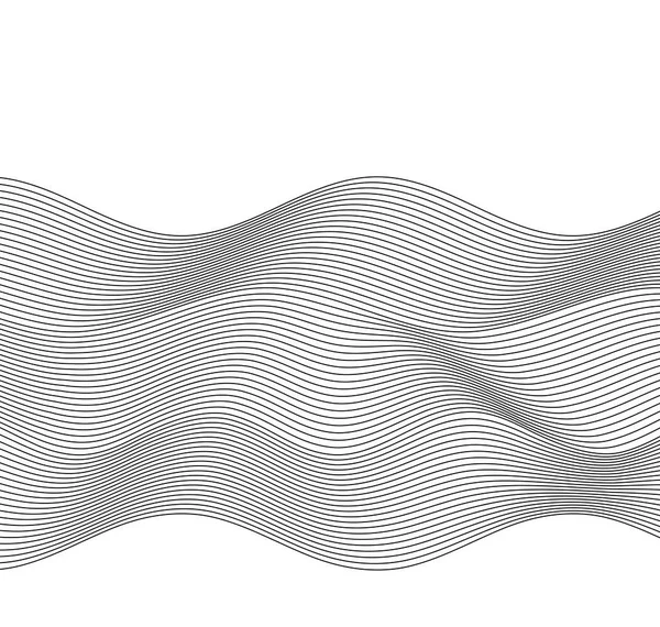 多くの平行な線分波状 form19 波のデザイン要素 — ストックベクタ