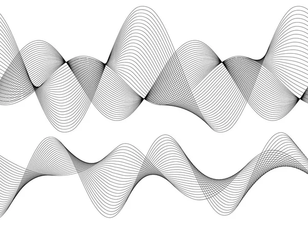 Gestaltungselement Welle vieler paralleler Linien wellige Formeln 32 — Stockvektor