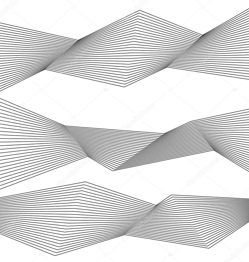 Design element Piligonal many parallel lines wavy form17