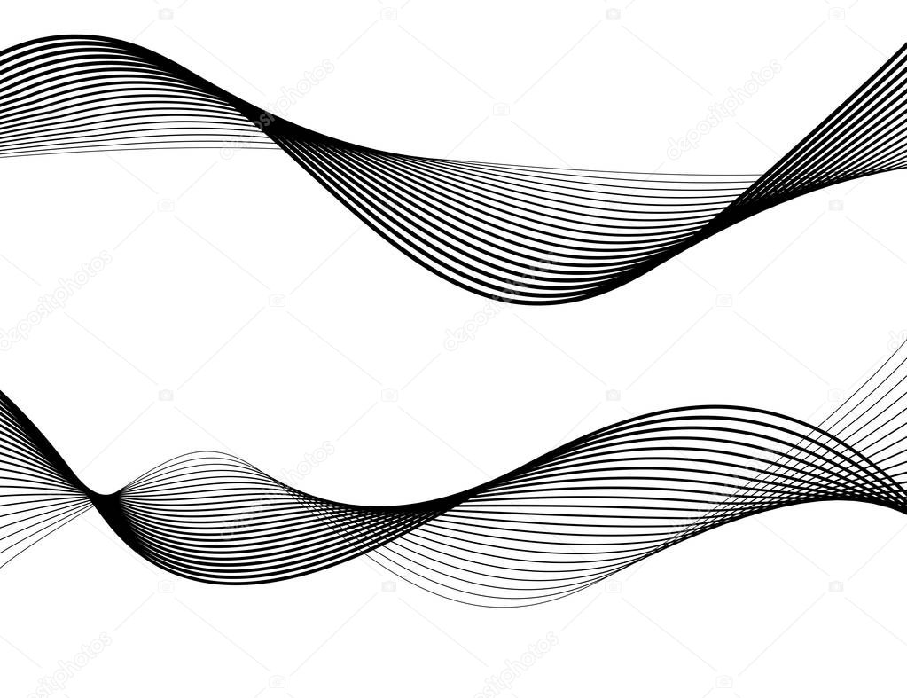 Design element Wave many parallel lines wavy from thin to thick0