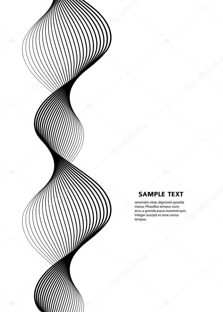 Design element Wave many parallel lines wavy from thin to thick0