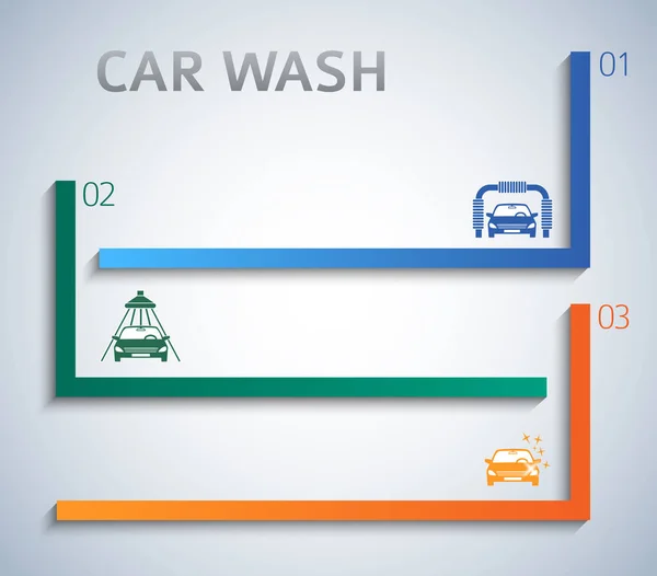 Nowoczesny projekt styl infografikę szablon carwash01 — Wektor stockowy