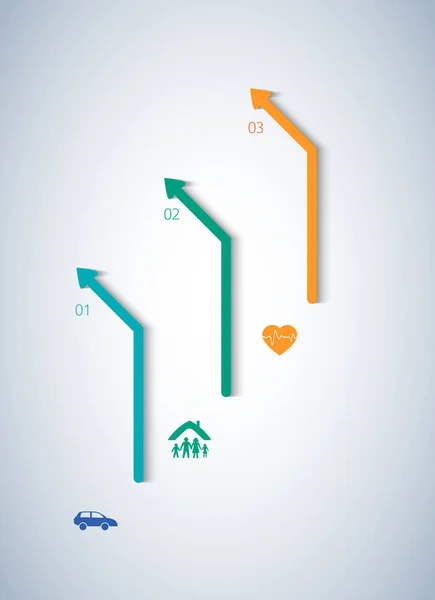 Nowoczesny Design w stylu infografikę szablonu różne rodzaje ubezpie — Wektor stockowy