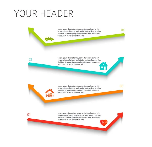 Modern Design style infographic template different kinds of insu — Stock Vector