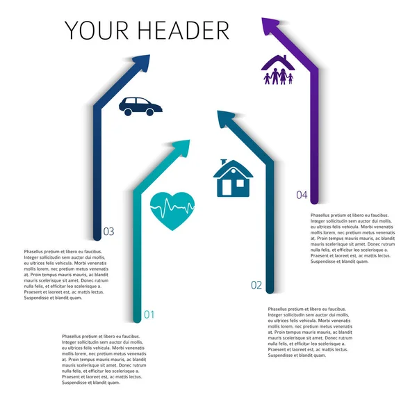 Moderne Design stijl infographic sjabloon verschillende soorten insu — Stockvector