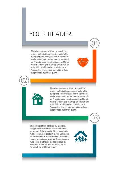 Estilo de diseño moderno plantilla de infografía diferentes tipos de insu — Vector de stock