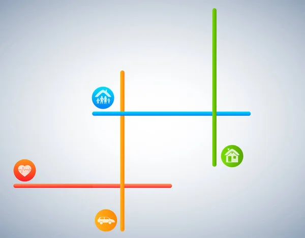 Estilo de diseño moderno plantilla de infografía diferentes tipos de insu — Archivo Imágenes Vectoriales