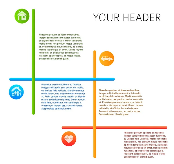 Nowoczesny Design w stylu infografikę szablonu różne rodzaje ubezpie — Wektor stockowy