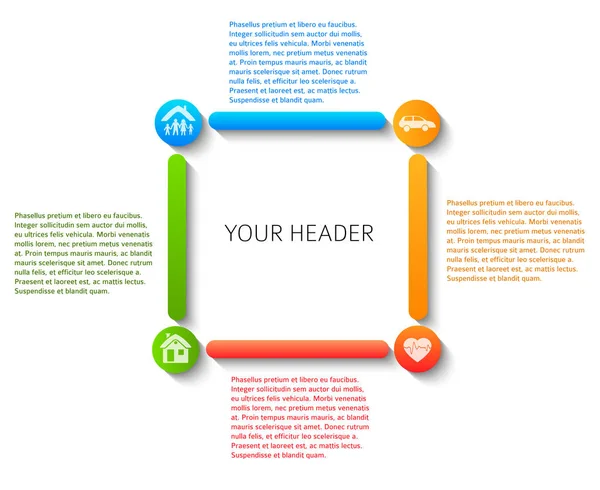 Modèle infographique de style design moderne différents types d'insu — Image vectorielle