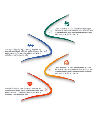 Modern tasarım stili Infographic şablonu farklı türde insu