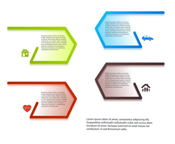 Moderní Design styl infografika šablony různých druhů pojištěnec — Stockový vektor