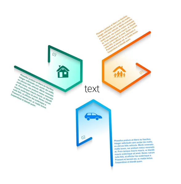 Estilo de design moderno modelo infográfico diferentes tipos de insu —  Vetores de Stock