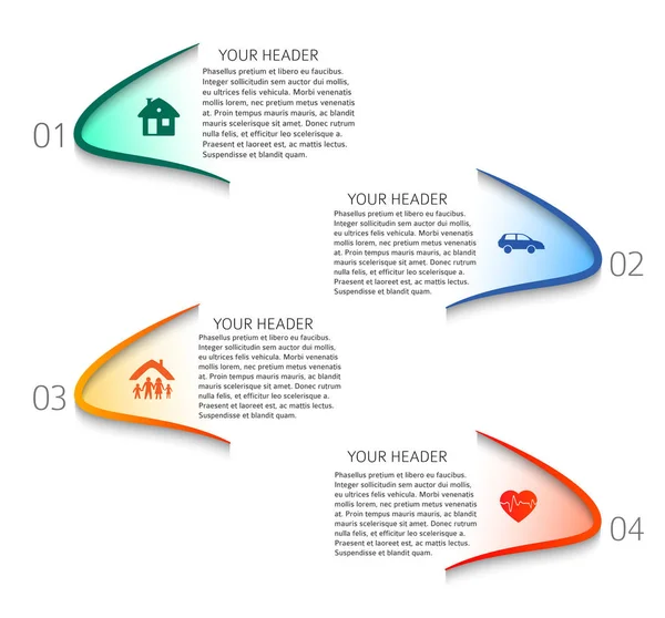 Moderne Design stijl infographic sjabloon verschillende soorten insu — Stockvector