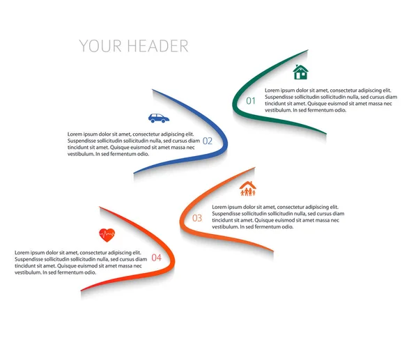 Nowoczesny Design w stylu infografikę szablonu różne rodzaje ubezpie — Wektor stockowy