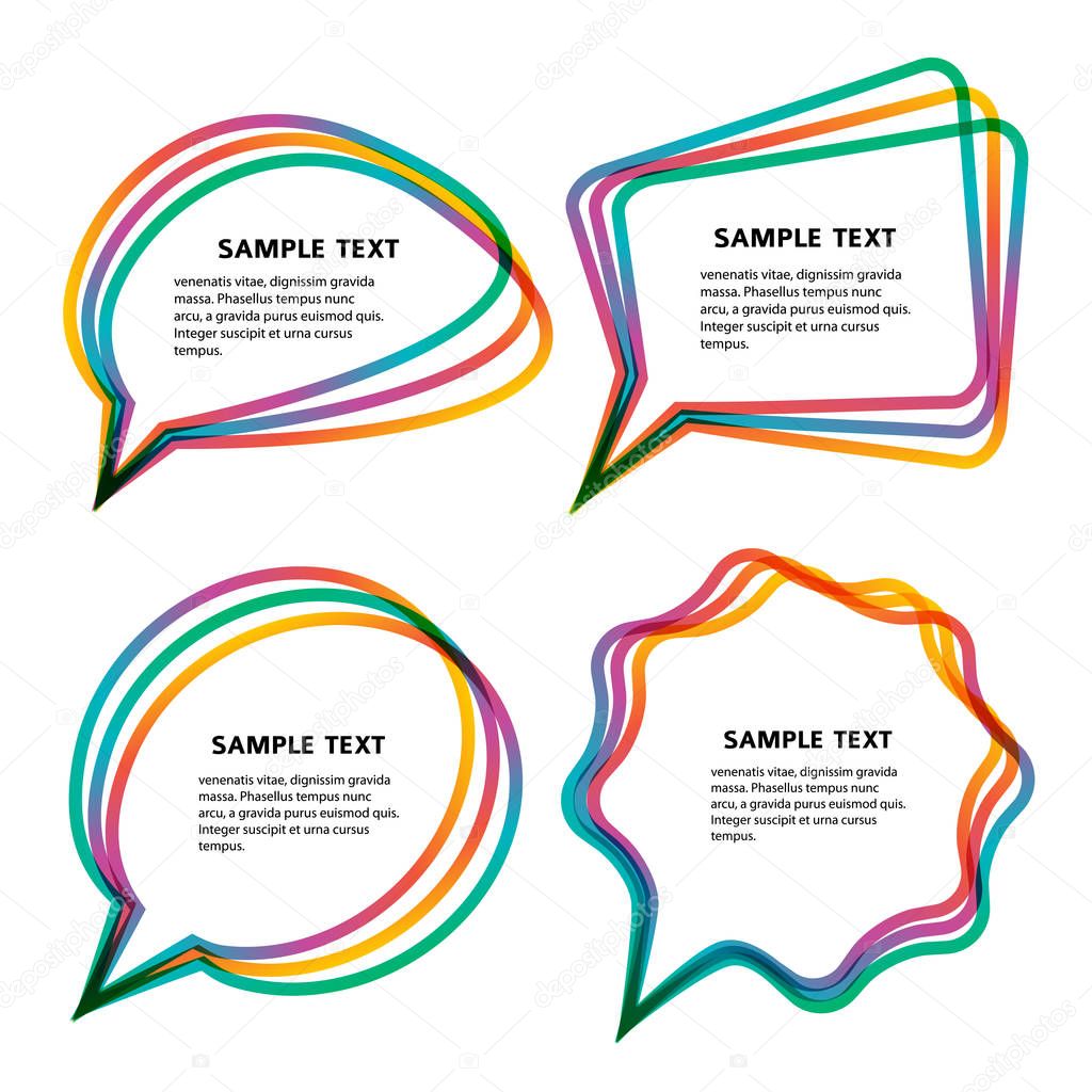 set bubble shape banner for message quote text11