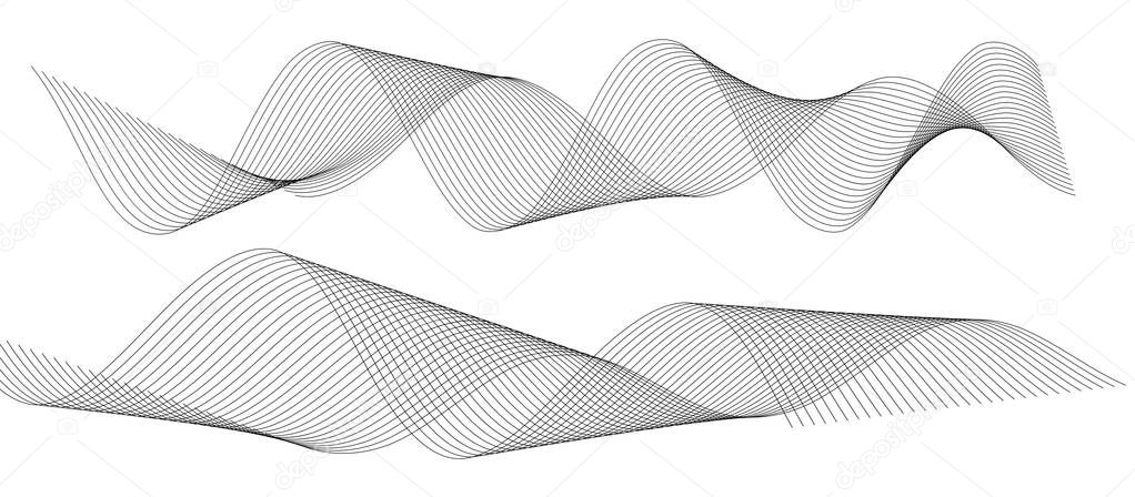 design element many wavy lines tape effect15