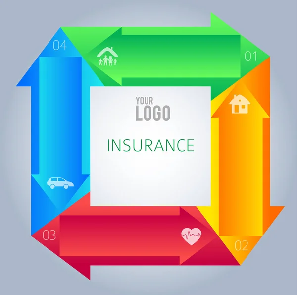 Folleto de seguros página título informe empresa02 — Vector de stock