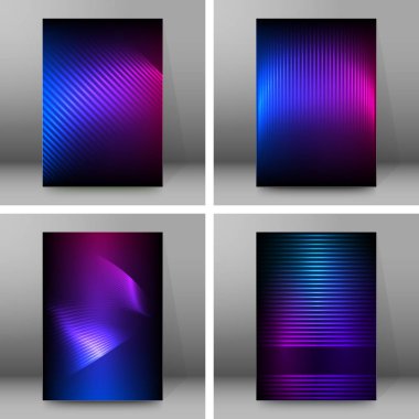 Neon glow ışık efekti Set afiş background10