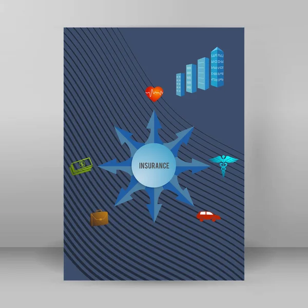 Elemento de design de tema de seguro para infográfico03 — Vetor de Stock