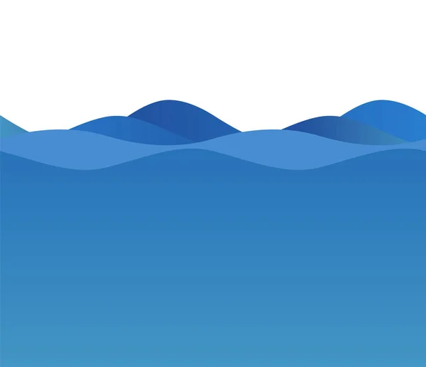 Golvende blauwe Golf ontwerpelementen achtergrond team zee ocean01 — Stockvector