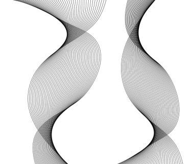 Design elements Wave monochrome lines on white background isolat clipart