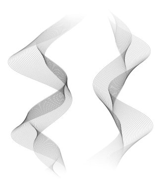 Design elements Wave monochrome lines on white background isolat clipart