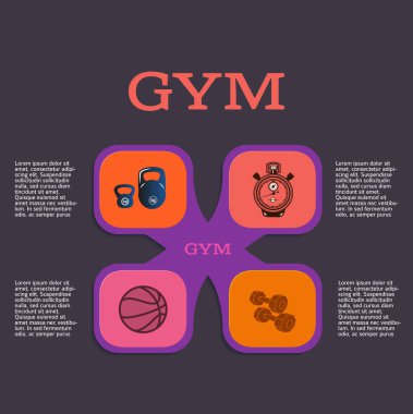 spor salonu infographics şablon afiş tasarım element01