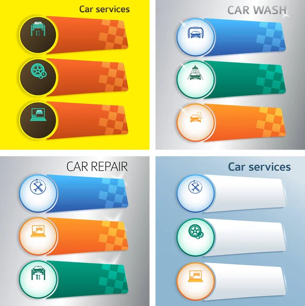 Auto service infographics template flyer design element02 - Stok Vektor