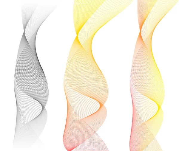 Ontwerp elementen Wave kleuren lijnen op witte achtergrond isolated02 — Stockvector