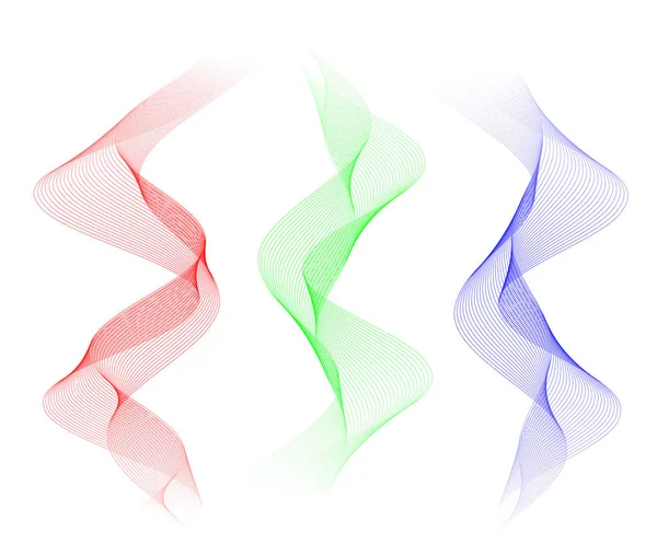 Eléments de conception Onde lignes de couleurs sur fond blanc isolé04 — Image vectorielle