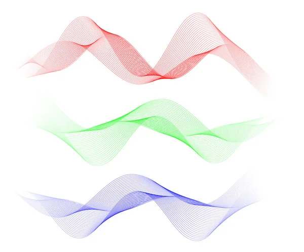 Elementos de diseño Líneas de colores ondulados sobre fondo blanco aislado08 — Vector de stock