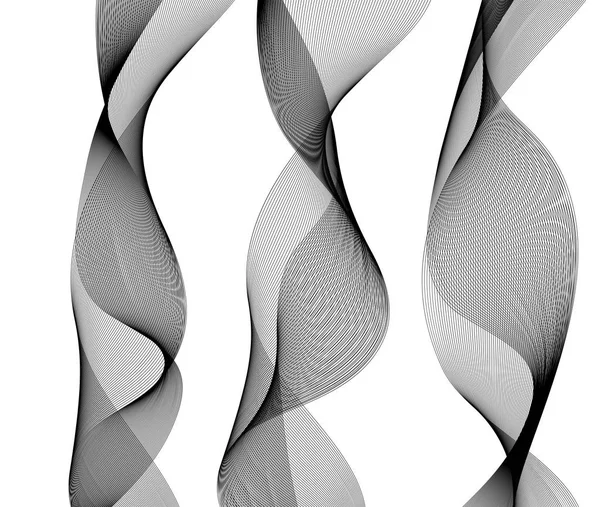 设计元素波浪单色线在白色背景 isolat — 图库矢量图片