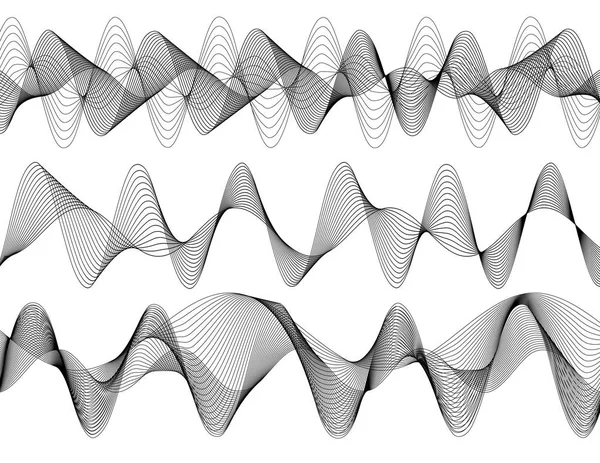 Design element Wave monokrom linjer på vit bakgrund isolat — Stock vektor