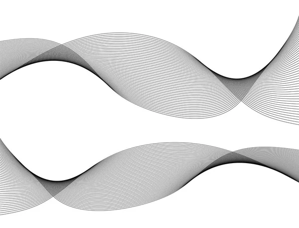 Элементы дизайна Волна монохромных линий на белом фоне изолята — стоковый вектор