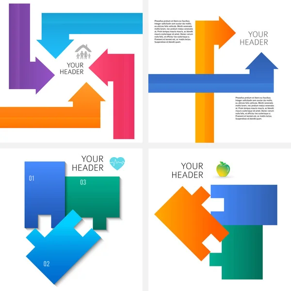 Set plantilla infografías folleto folleto diseño element05 — Vector de stock