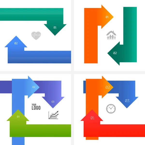 Set plantilla infografías folleto folleto diseño element07 — Vector de stock